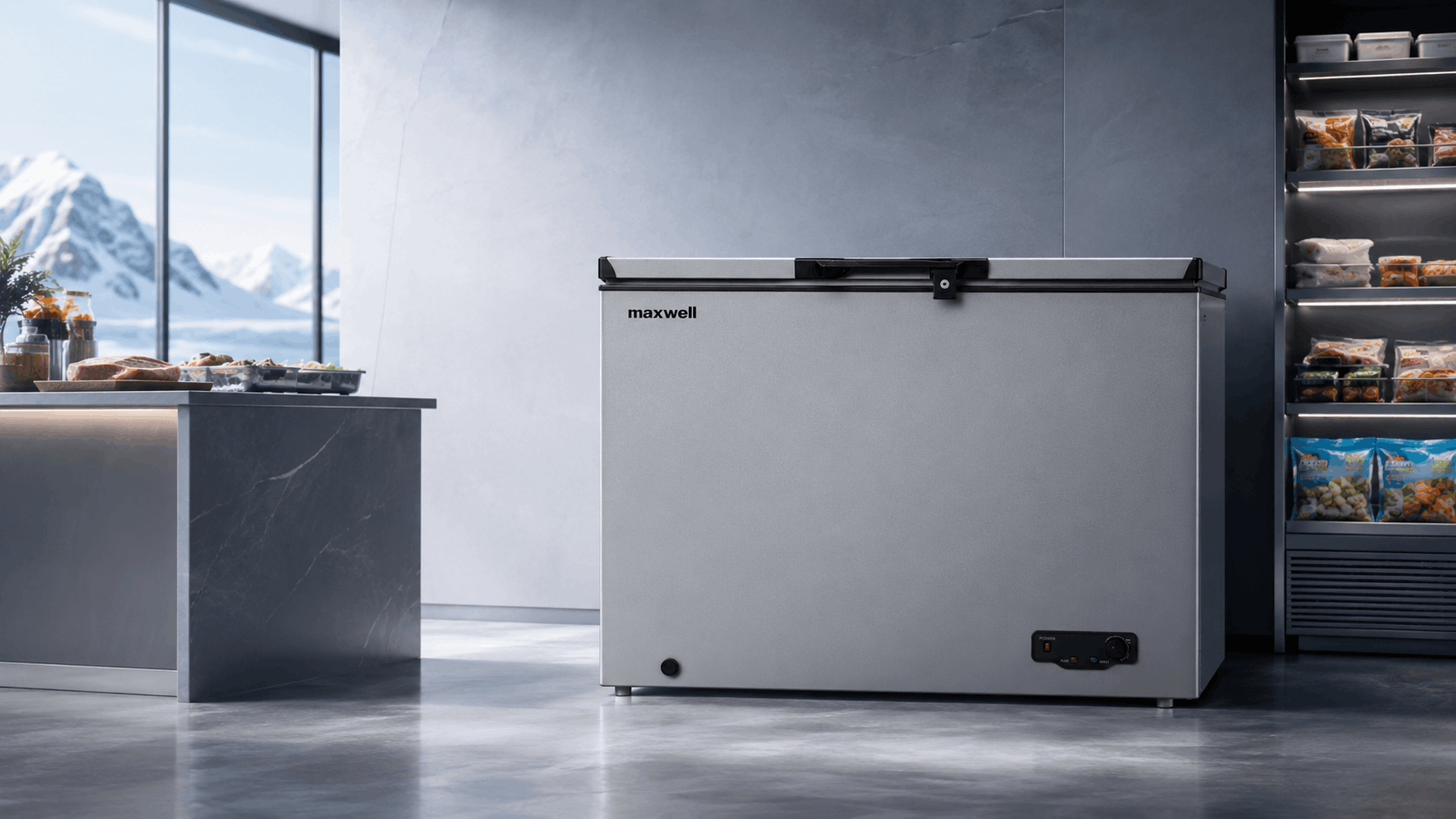 Congélateur Horizontal Maxwell 480L Silver Avec Ventilateur
